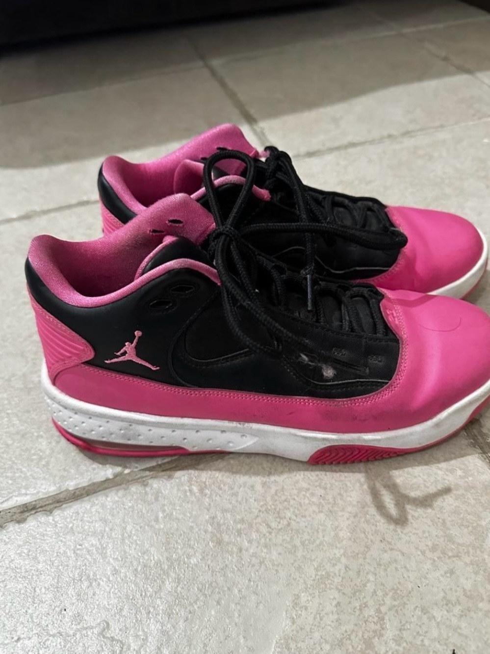 Jordan Women's Pink and Black Low-Top Sneakers